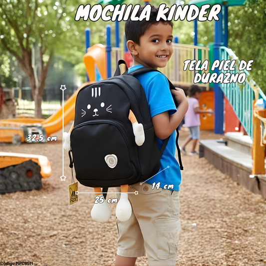 Mochila Kinder con Patitas (Gatito) – 32.5×25×14 cm