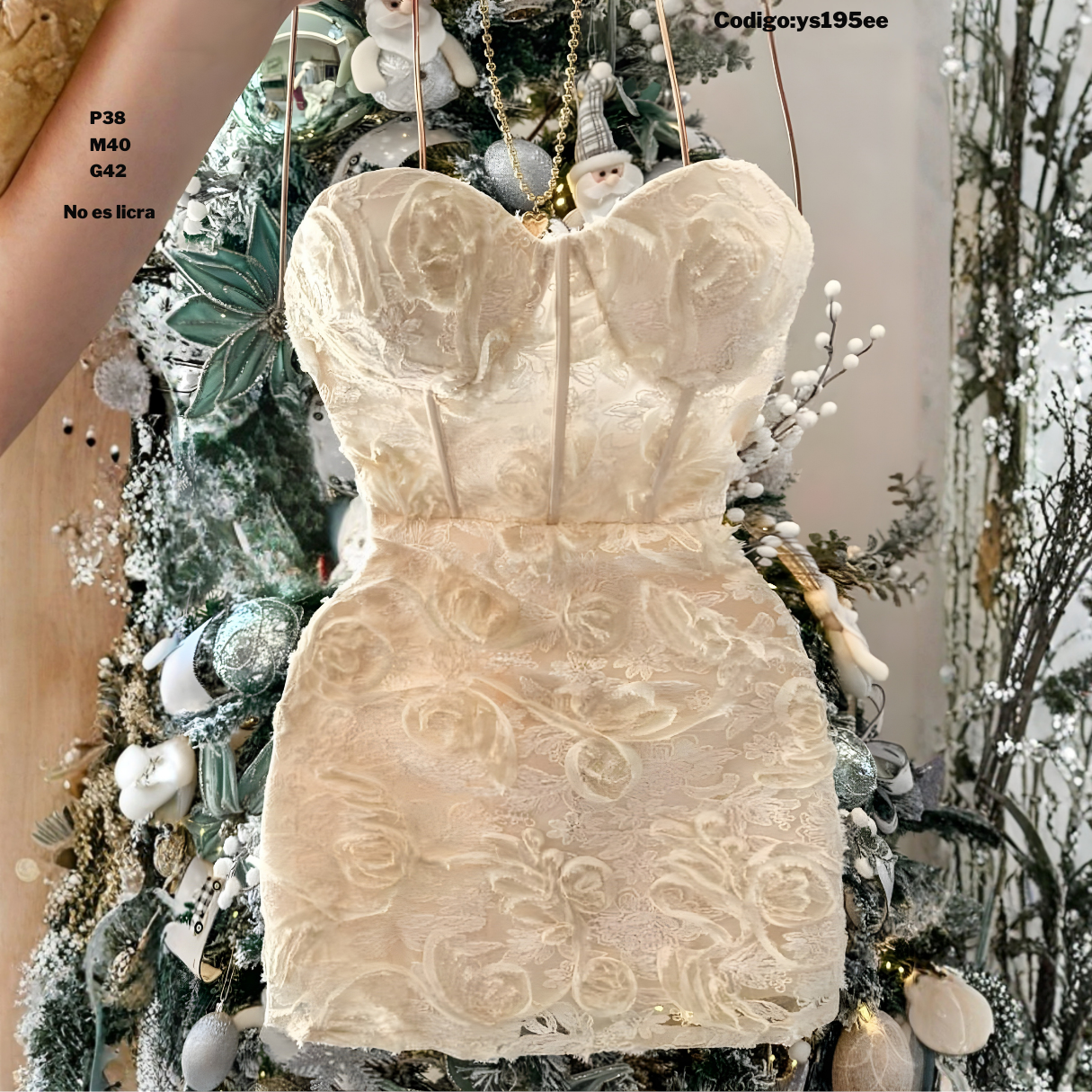 Vestido Corset Strapless de Encaje 3D – Mini que Realza la Figura