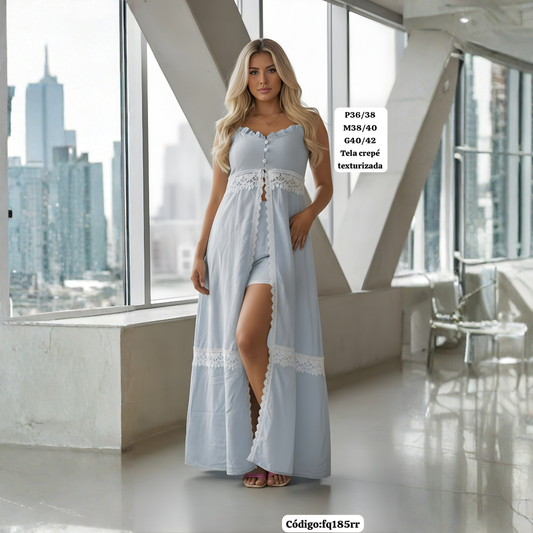 Vestido Largo 2 en 1 con Encaje — Romántico, Ligero y Elegante