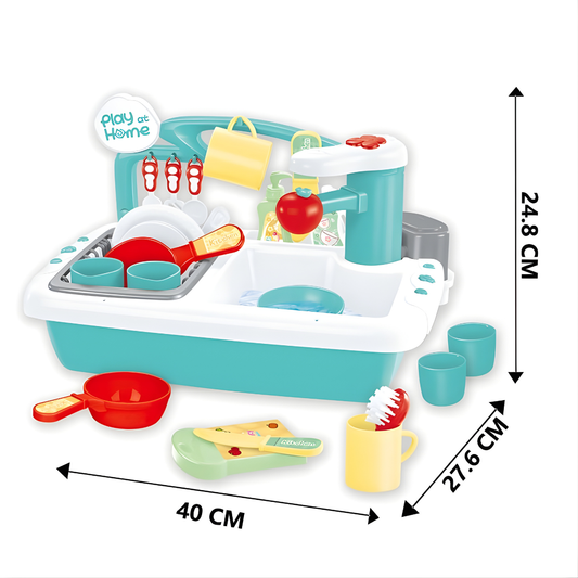 Fregadero de Juguete con Agua Corriente (Eléctrico) + Accesorios | Cocina Infantil Unisex 2–7 Años
