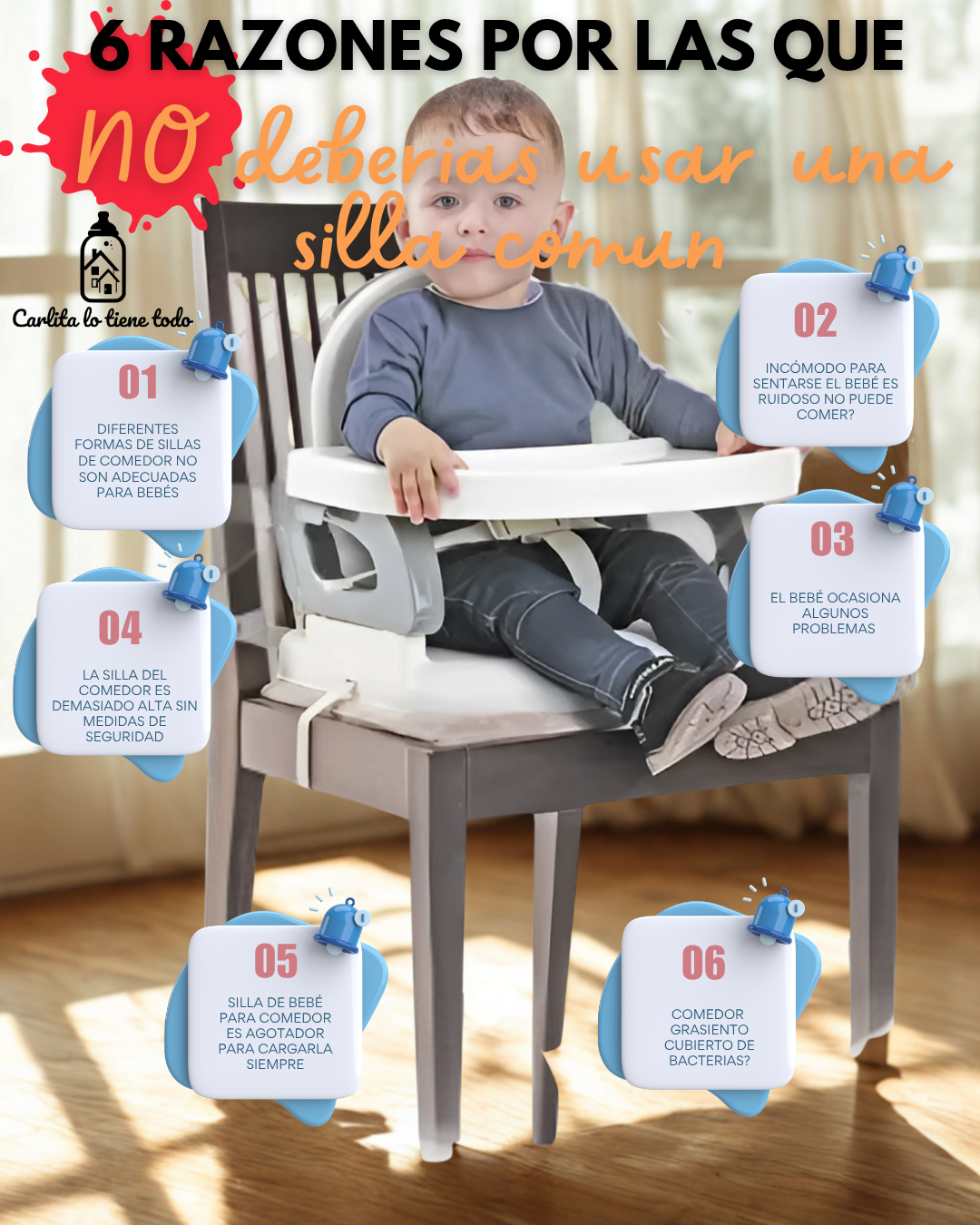 Silla de alimentación portátil bebé | Booster Rosado/Plomo