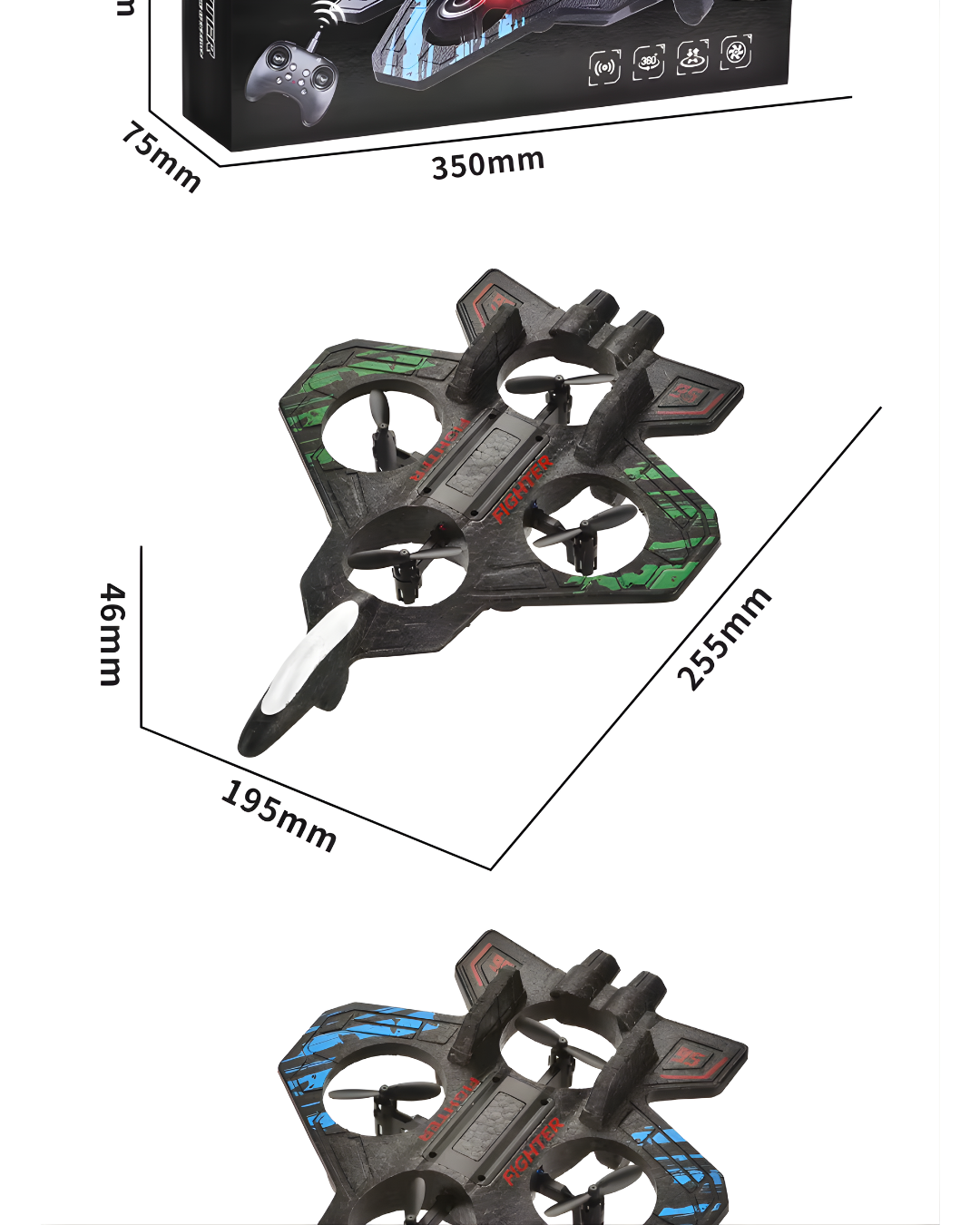 Avión RC 4 canales con LED | Principiantes (40 m)
