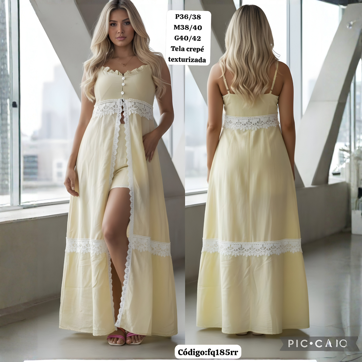 Vestido Largo 2 en 1 con Encaje — Romántico, Ligero y Elegante