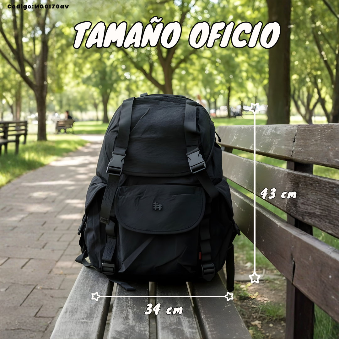 Mochila Tamaño Oficio 43×34 cm con Tapa | Variantes Casual, Divertido y Clásico