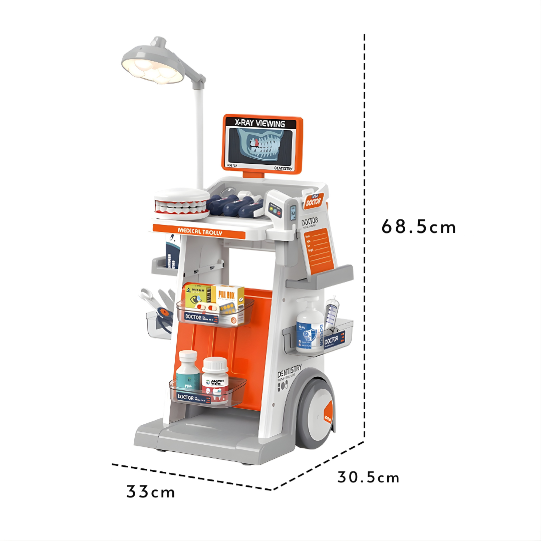 Carro Médico Dentista – Juego de Rol (30 piezas)