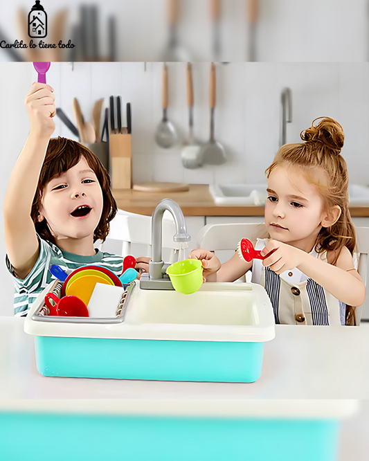 Fregadero Infantil con Agua Real – Juego de Cocina para Niños | Carlita Bolivia