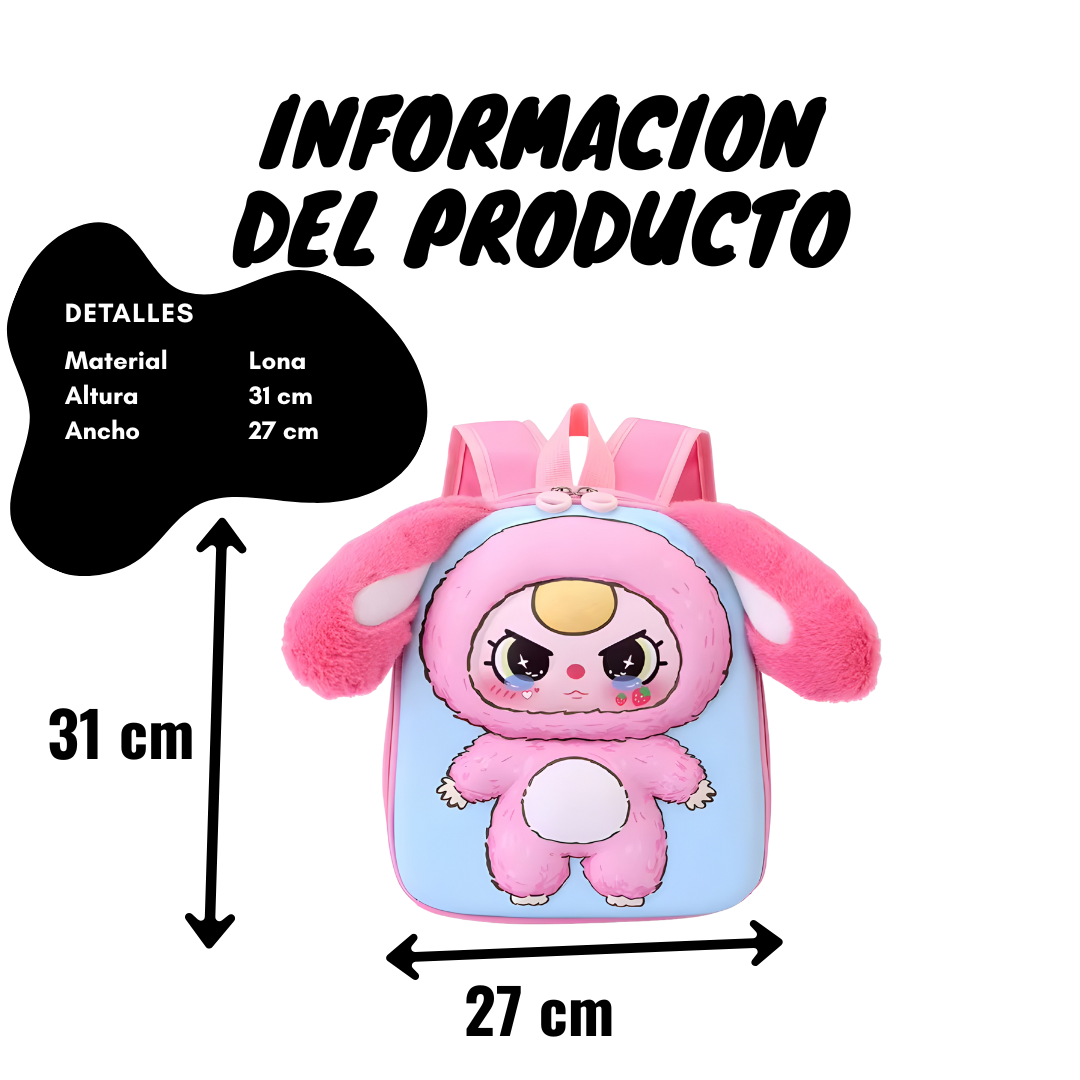 Mochila Infantil Animalitos de Ensueño 31x27 – Lona Peluche