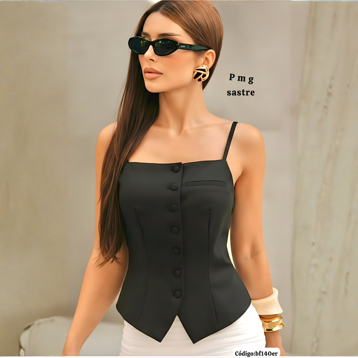 Top Corset Sastre con Botones — Define la Cintura y Eleva tu Look