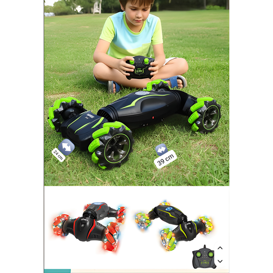 Auto RC Stunt 4WD con Control por Reloj y Gestos, Giro 360° y Luces LED