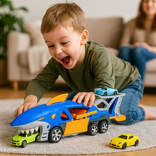 Camión Tiburón Transportador con Mini Autos