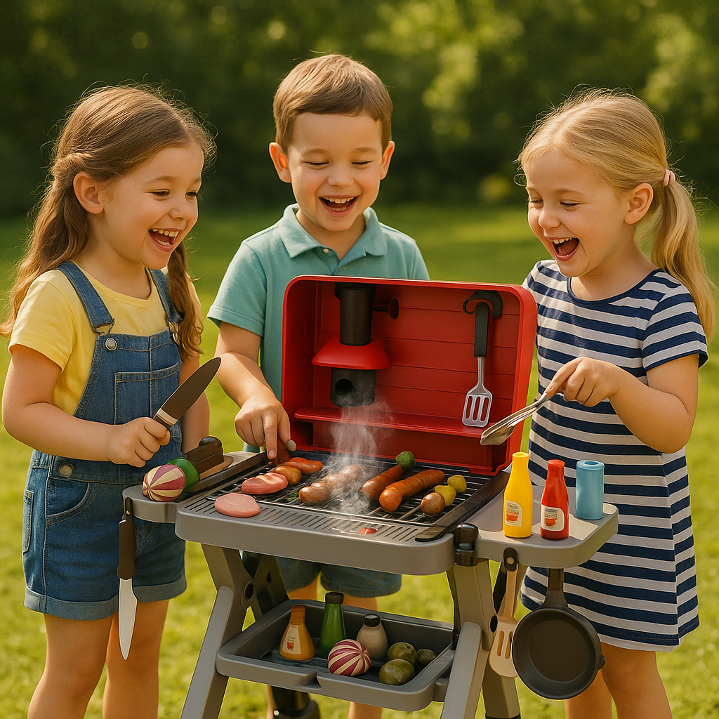 Parrilla Barbacoa Infantil 66 cm con Humo y Música | Cocina de Juguete DWI Dowellin