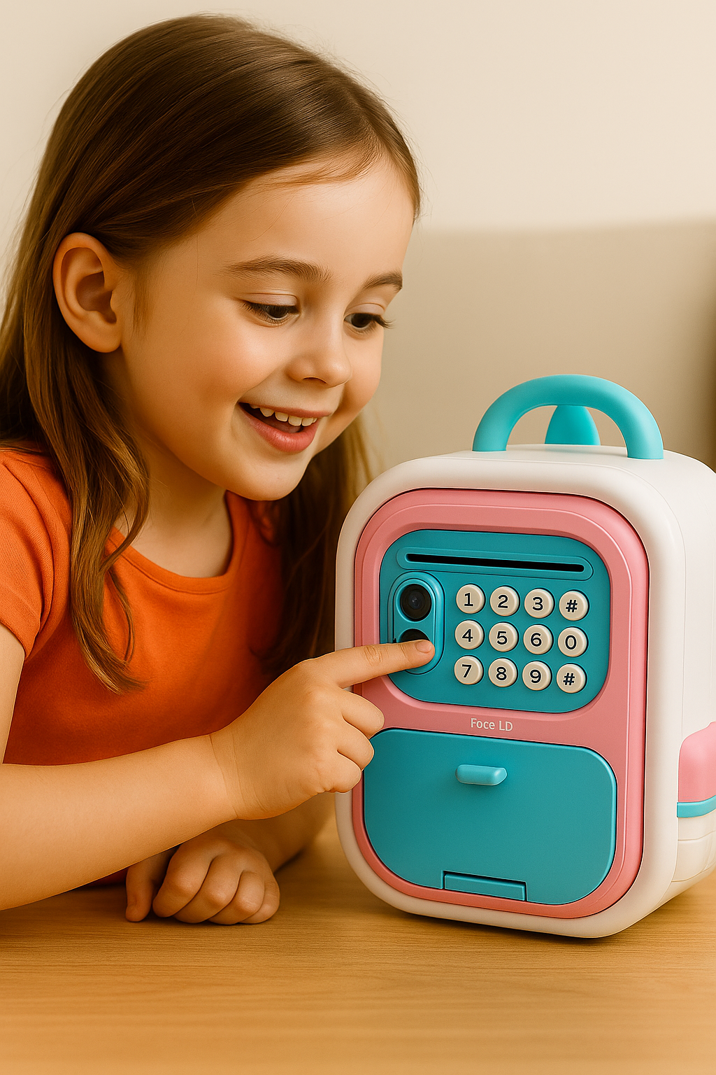 Alcancía electrónica con “Face ID” simulado | ATM infantil con contraseña