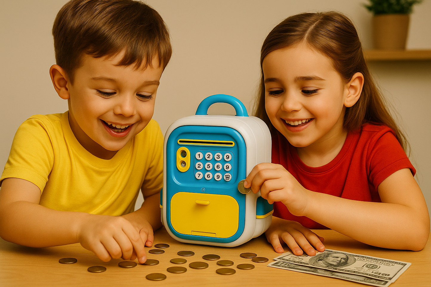 Alcancía electrónica con “Face ID” simulado | ATM infantil con contraseña