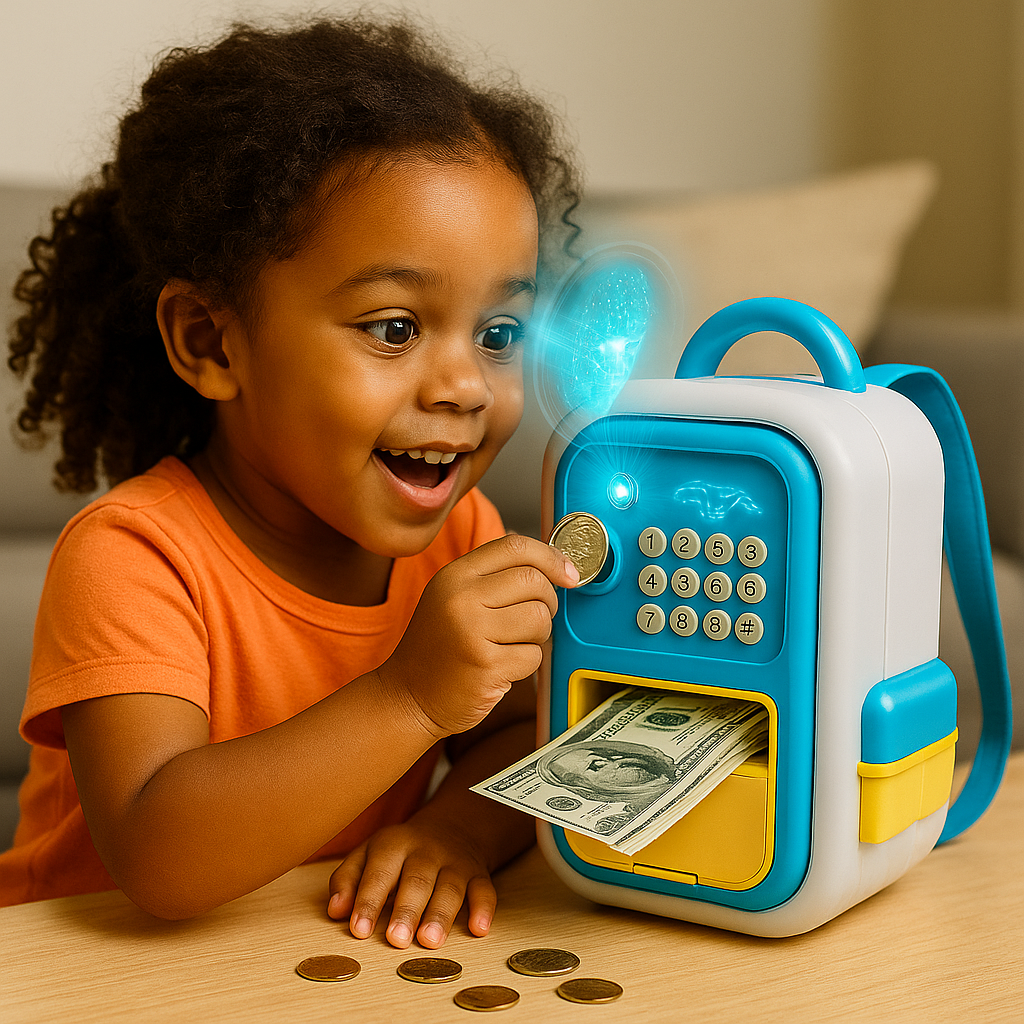 Alcancía electrónica con “Face ID” simulado | ATM infantil con contraseña
