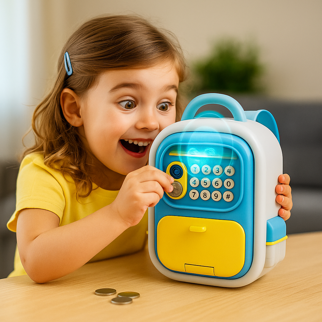Alcancía electrónica con “Face ID” simulado | ATM infantil con contraseña