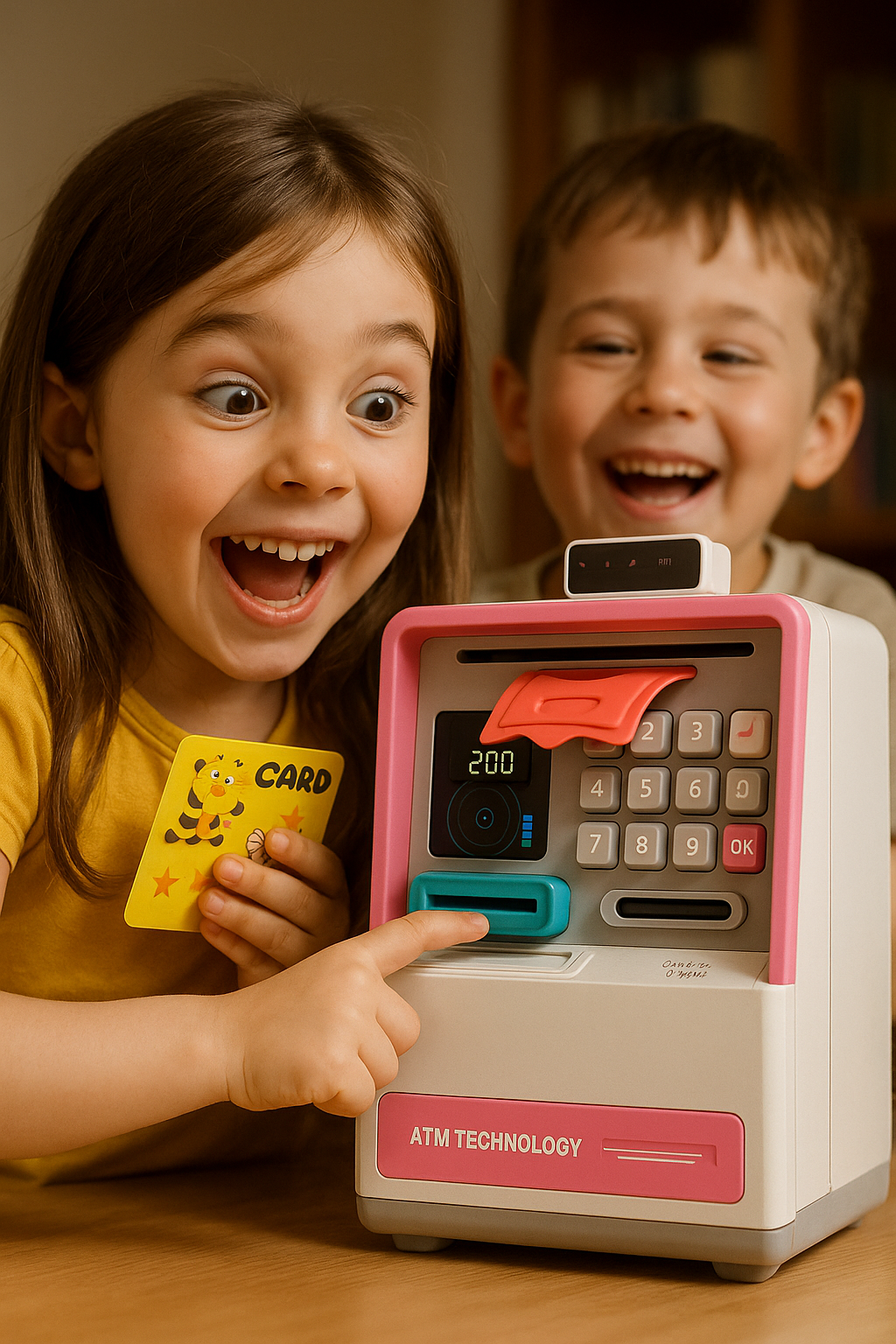 Alcancía electrónica ATM con “Face ID” simulado | Sonido y luces