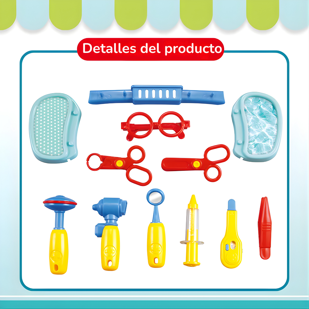 Maletín de Doctor Infantil 2-en-1 | Set Médico de Juguete Portátil