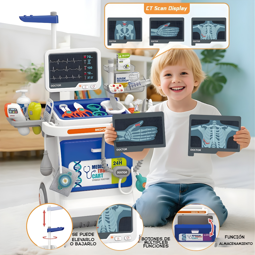 Carro Médico de Juguete Grande 114 cm | Set Doctor Completo (JC 660-93)