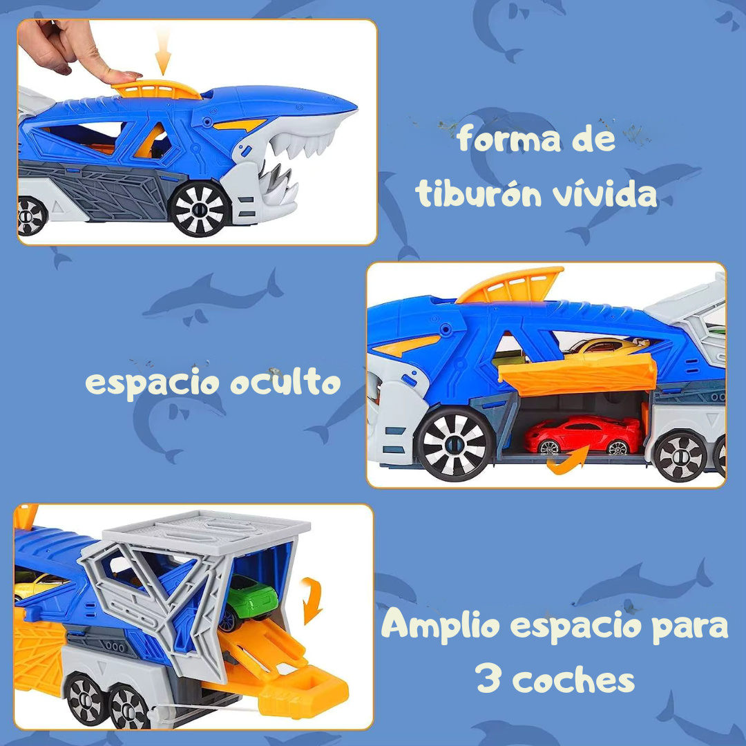 Camión Tiburón Transportador con Mini Autos
