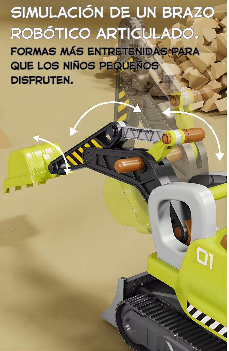 Excavadora Montable para Niños y Niñas – Tamaño Grande 118 cm