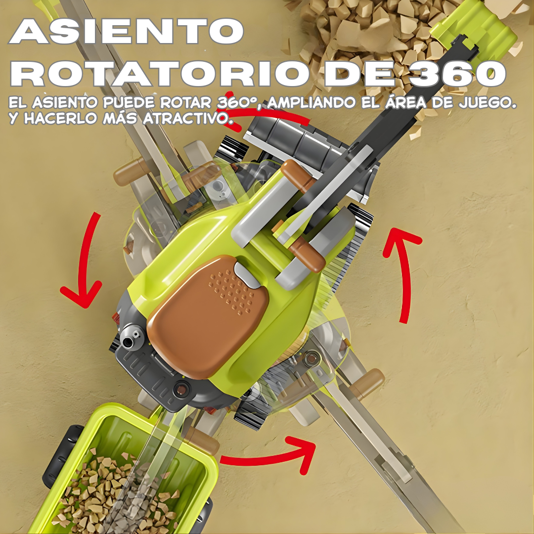 Excavadora Montable para Niños y Niñas – Tamaño Grande 118 cm