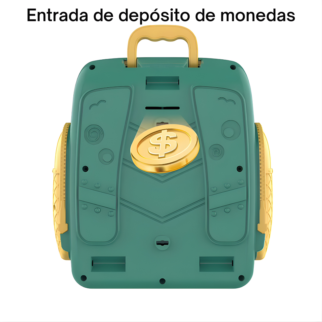Alcancía Infantil Tipo Mochila con Contraseña y “Huella” | Alimentación Automática de Billetes