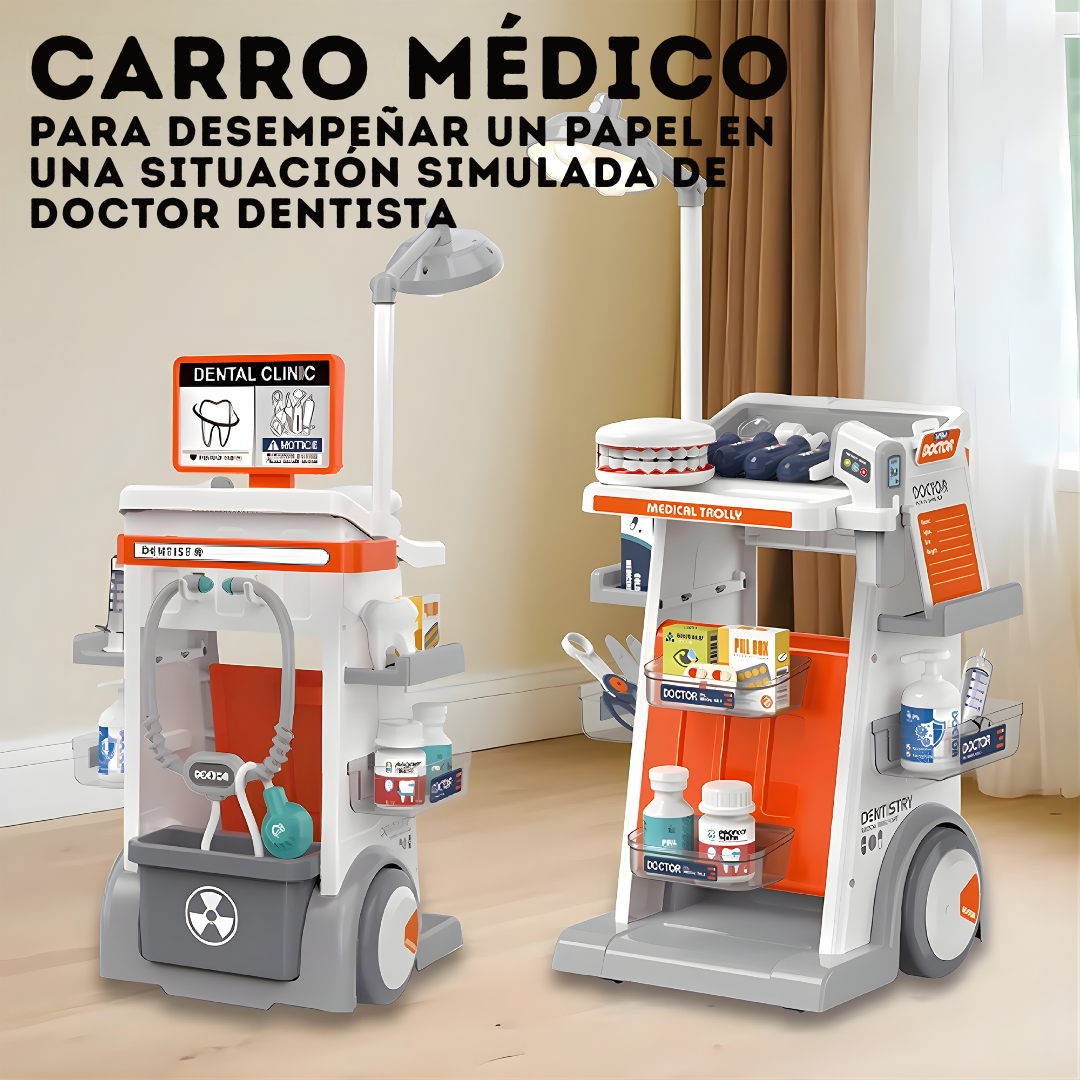 Carro Médico Dentista – Juego de Rol (30 piezas)