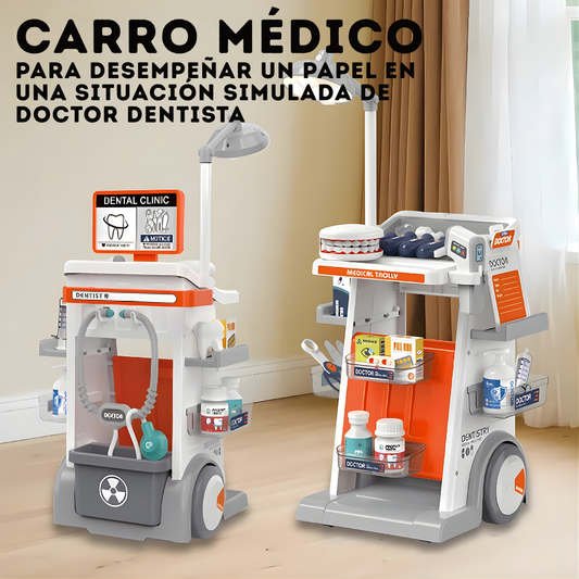 Carro Médico Dentista – Juego de Rol (30 piezas)