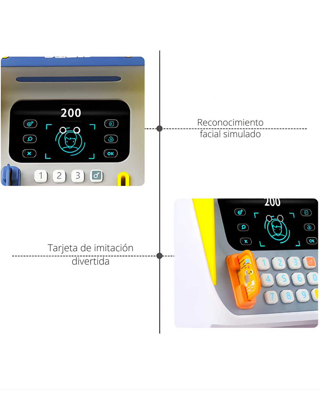 Alcancía Electrónica Infantil con “Reconocimiento Facial” + Clave | ATM para Niños 26.5 cm, Auto-Enrolle de Billetes, Gran Capacidad