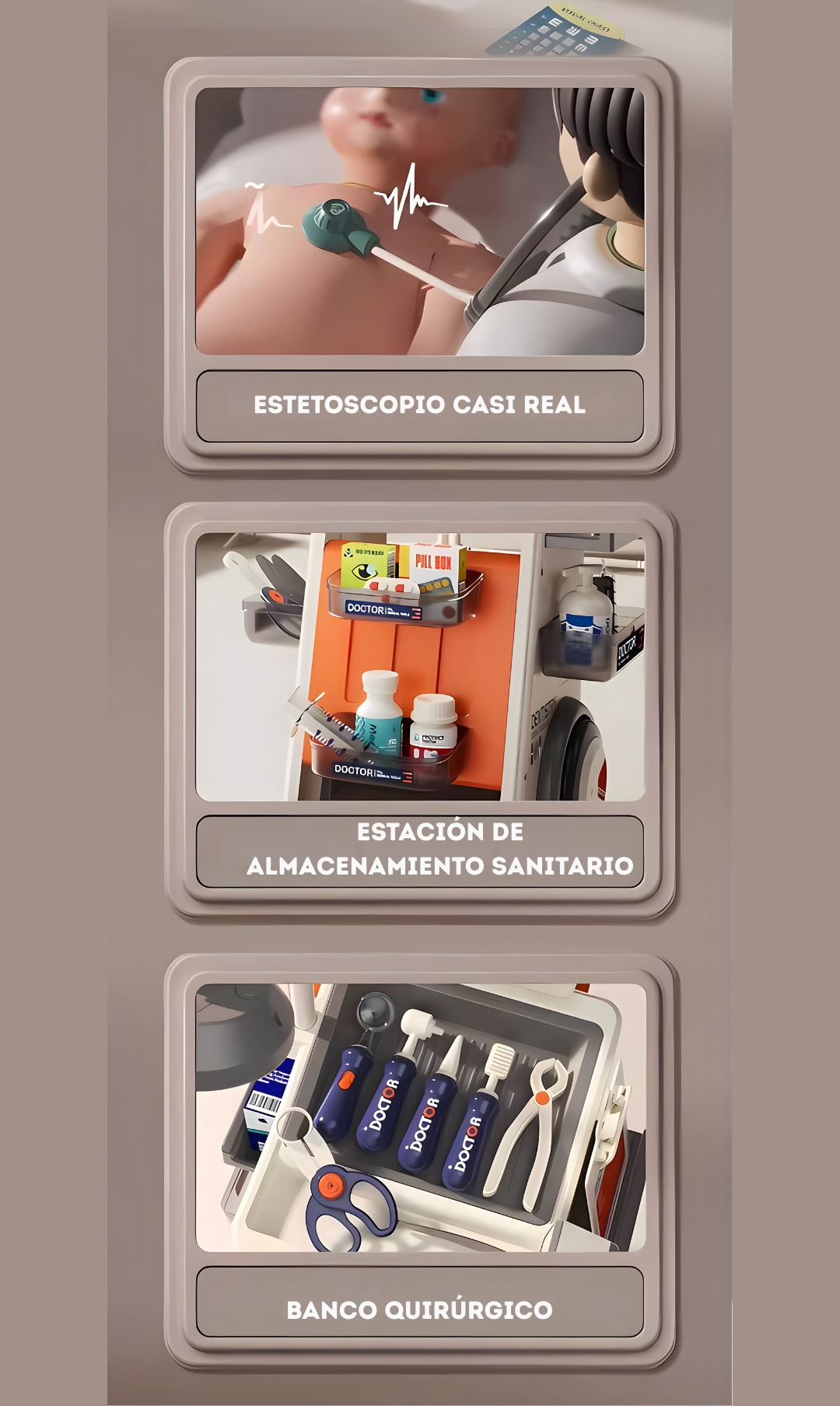 Carro Médico Dentista – Juego de Rol (30 piezas)