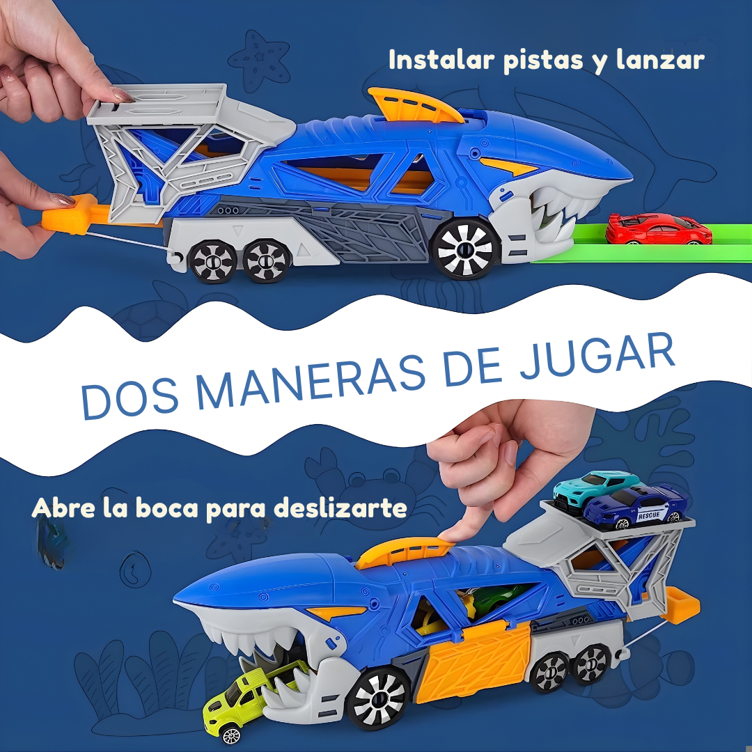 Camión Tiburón Transportador con Mini Autos
