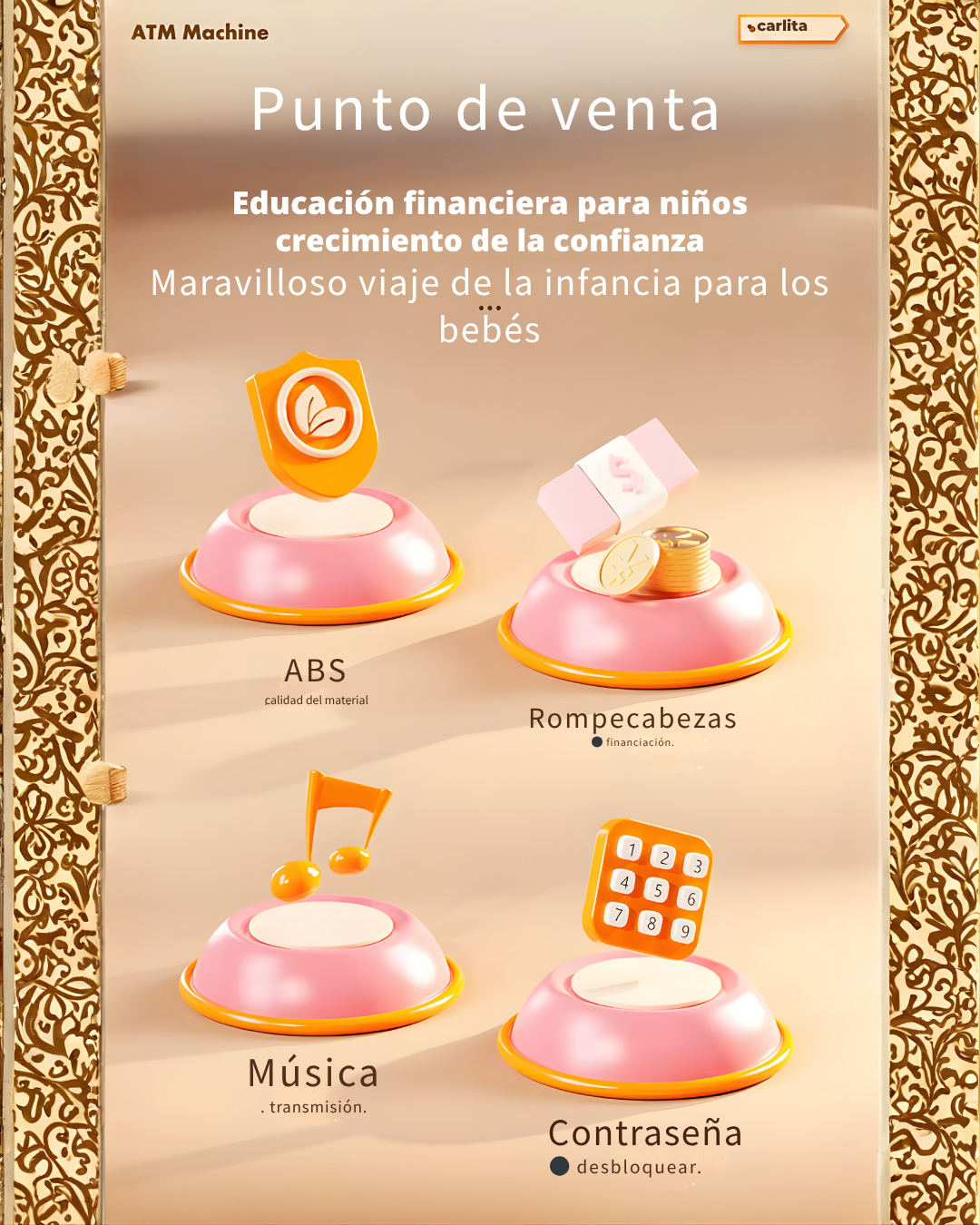 Alcancía electrónica ATM con “Face ID” simulado | Sonido y luces