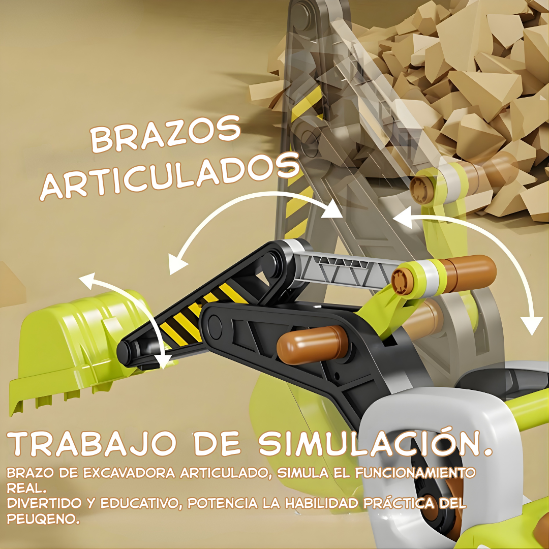 Excavadora Montable para Niños y Niñas – Tamaño Grande 118 cm
