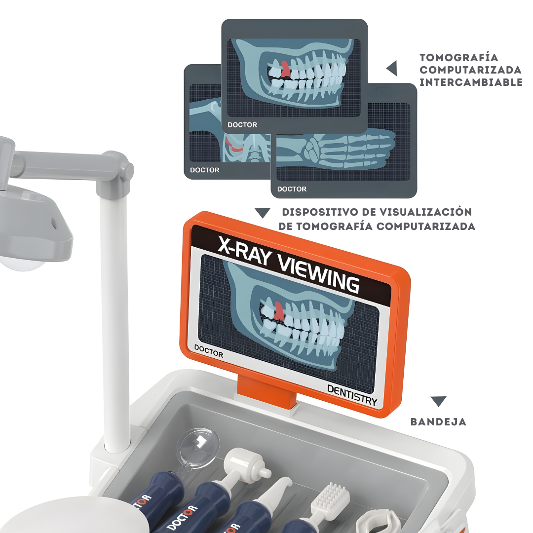 Carro Médico Dentista – Juego de Rol (30 piezas)