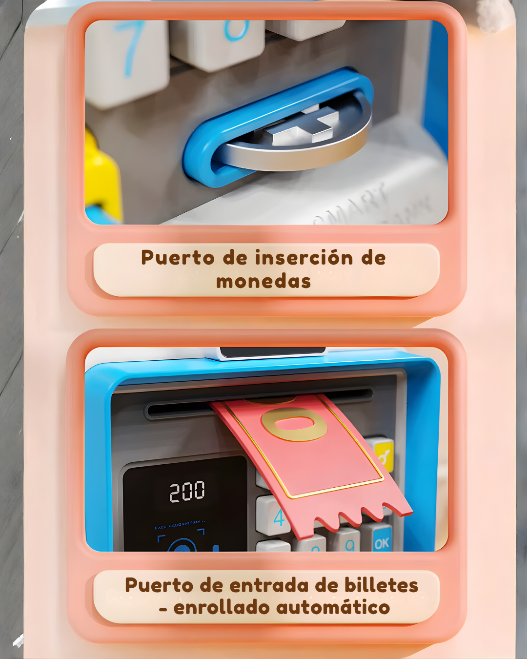 Alcancía electrónica ATM con “Face ID” simulado | Sonido y luces