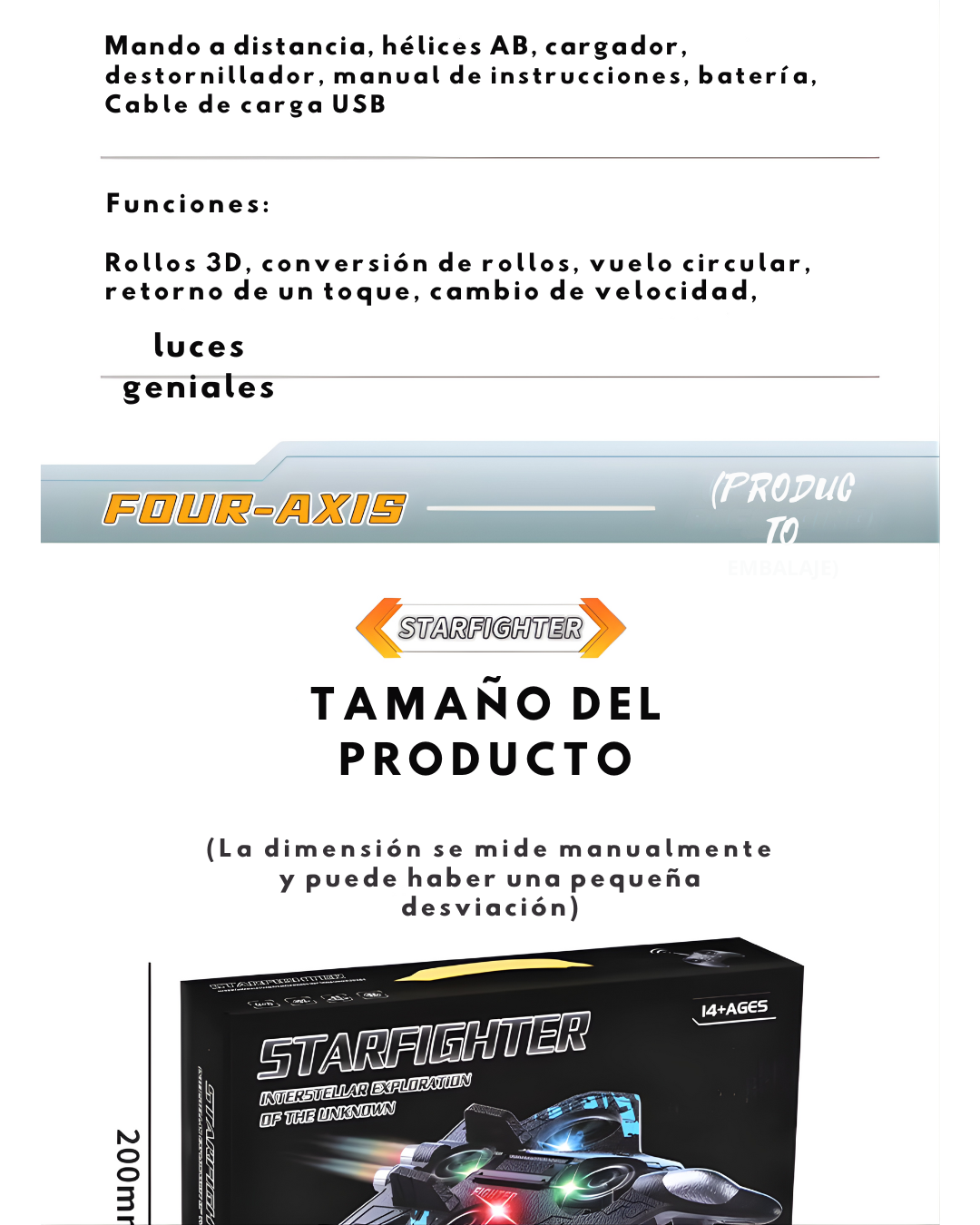 Avión RC 4 canales con LED | Principiantes (40 m)