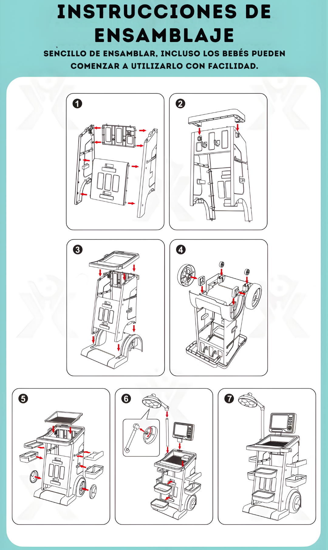 Carro Médico Dentista – Juego de Rol (30 piezas)