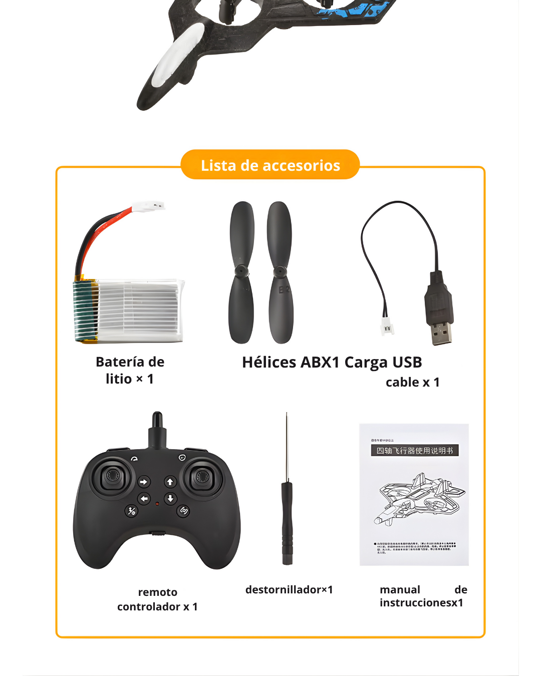 Avión RC 4 canales con LED | Principiantes (40 m)