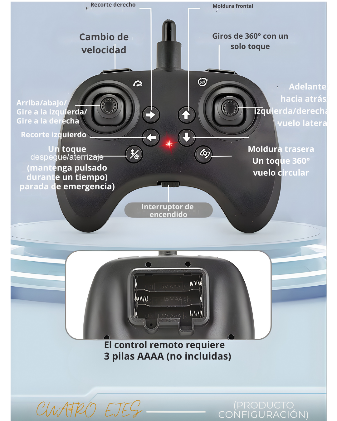 Avión RC 4 canales con LED | Principiantes (40 m)