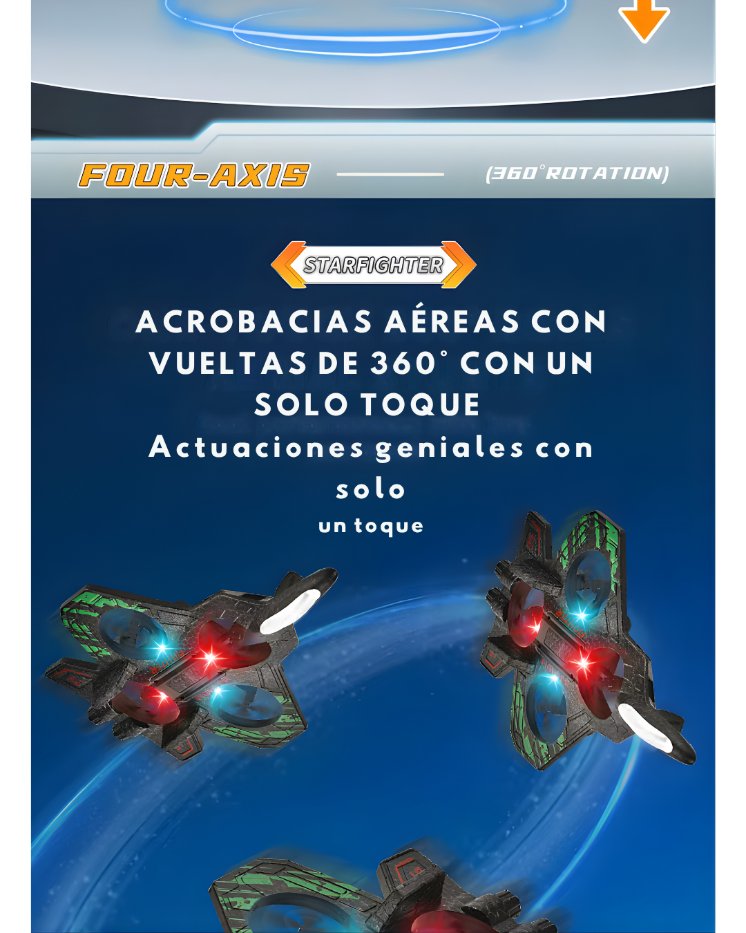 Avión RC 4 canales con LED | Principiantes (40 m)