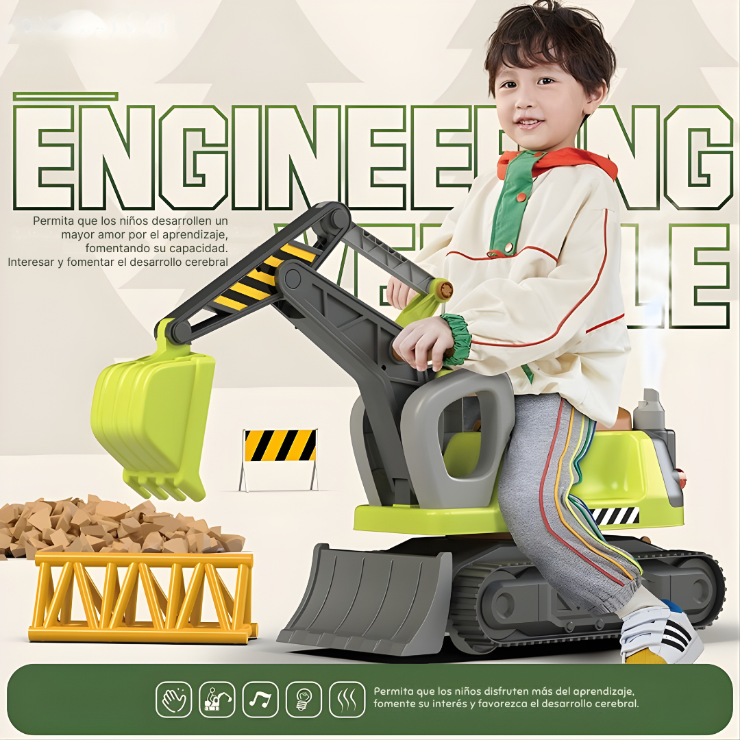 Excavadora Montable para Niños y Niñas – Tamaño Grande 118 cm