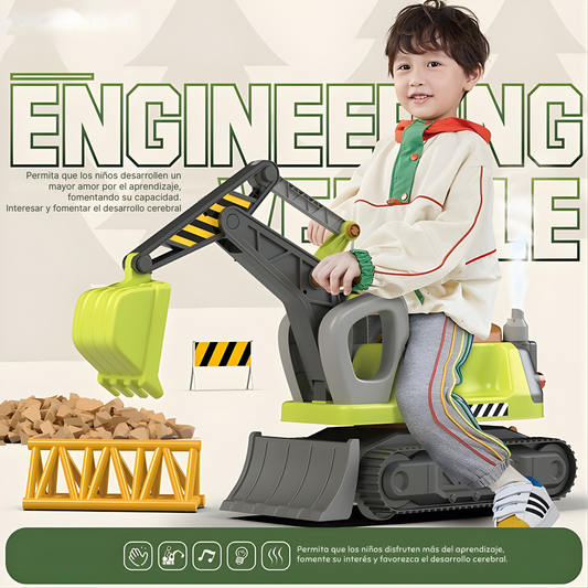 Excavadora Montable para Niños y Niñas – Tamaño Grande 118 cm