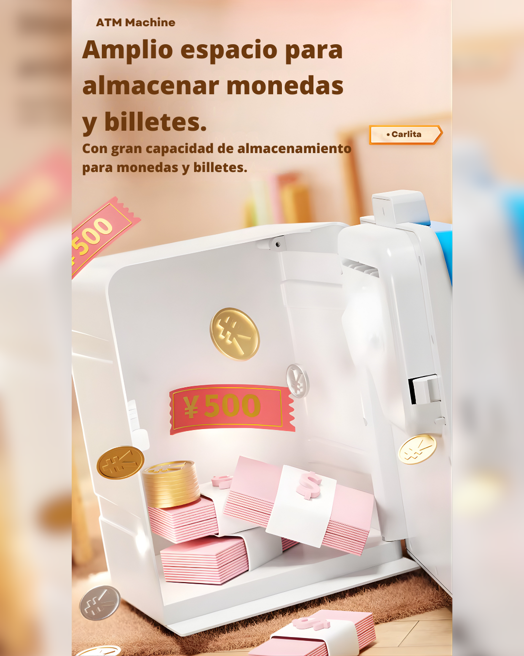 Alcancía electrónica ATM con “Face ID” simulado | Sonido y luces