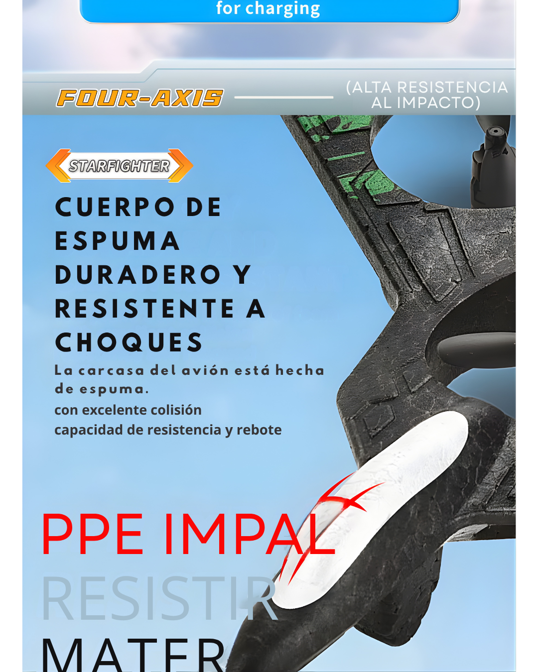 Avión RC 4 canales con LED | Principiantes (40 m)