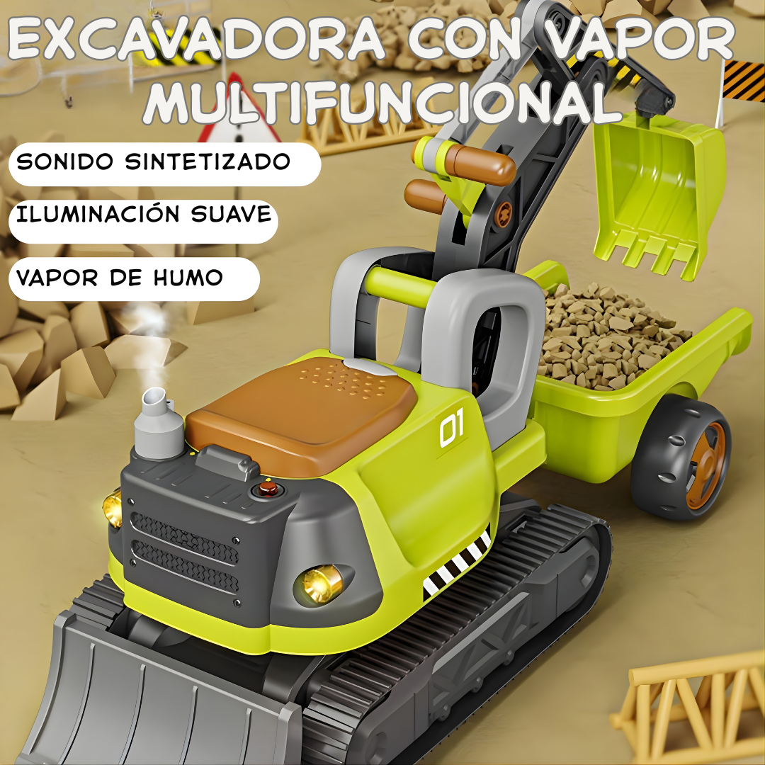 Excavadora Montable para Niños y Niñas – Tamaño Grande 118 cm