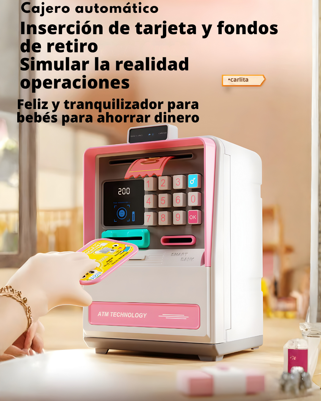 Alcancía electrónica ATM con “Face ID” simulado | Sonido y luces