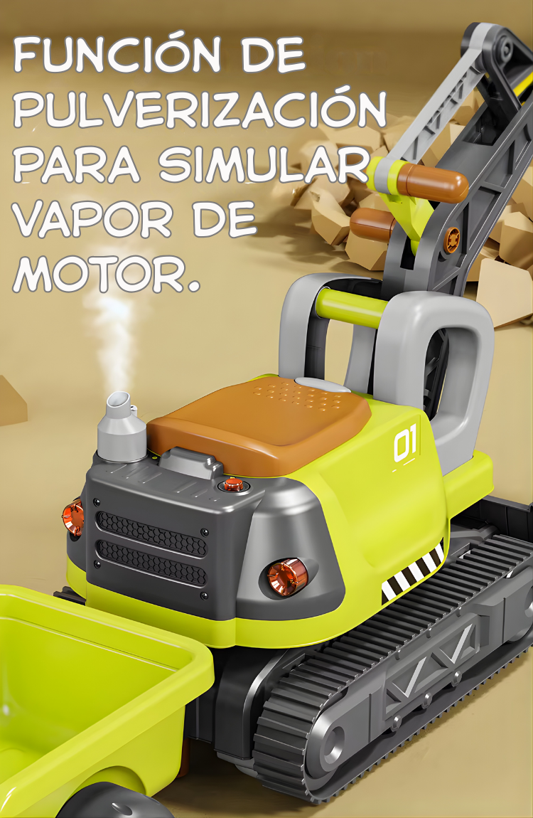 Excavadora Montable para Niños y Niñas – Tamaño Grande 118 cm