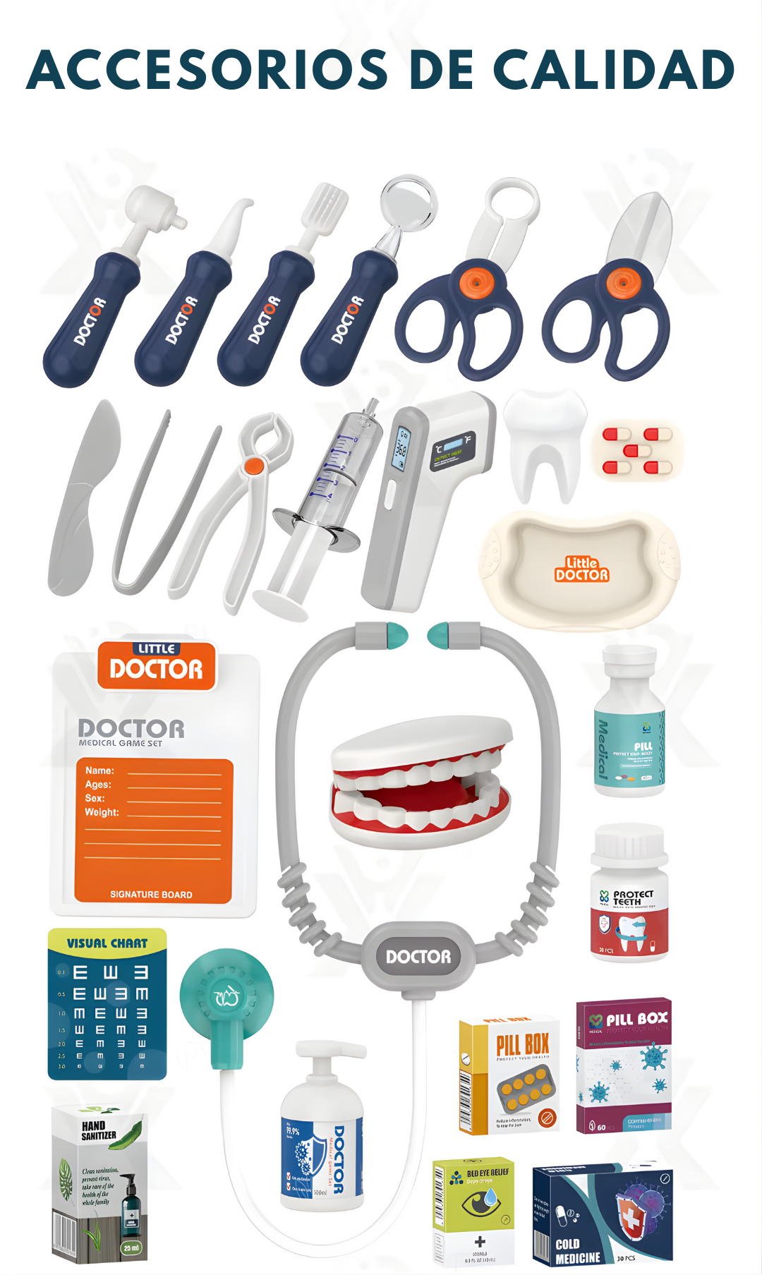 Carro Médico Dentista – Juego de Rol (30 piezas)